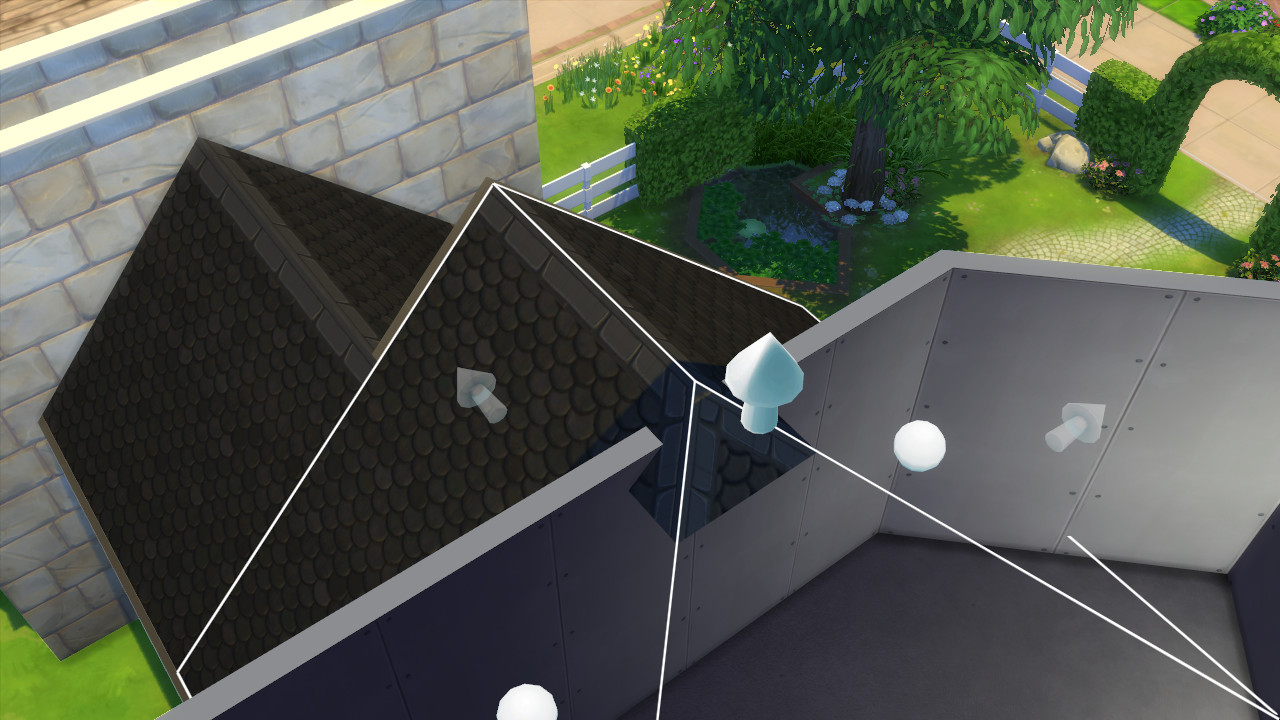 Une fois la pièce retracée en entier, il reste encore un bout de toit. En jouant un peu avec la hauteur de la toiture, ce problème a été résolu.