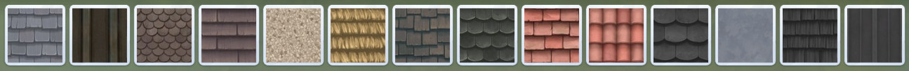 Le sous-menu de « Surfaces de toit » liste l’ensemble des modèles de surfaces de toit disponibles