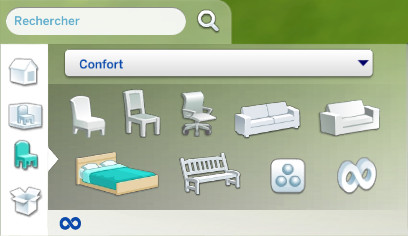 L’onglet « Objets par fonction » des Sims 4™