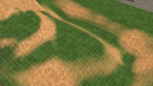 Par défaut, Les Sims 4 ajoute automatiquement des peintures de terrain sur les zones en relief