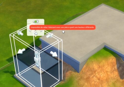 Dans Les Sims 4, un espace d'un carreau est nécessaire entre deux pièces dont les hauteurs de fondation sont différentes