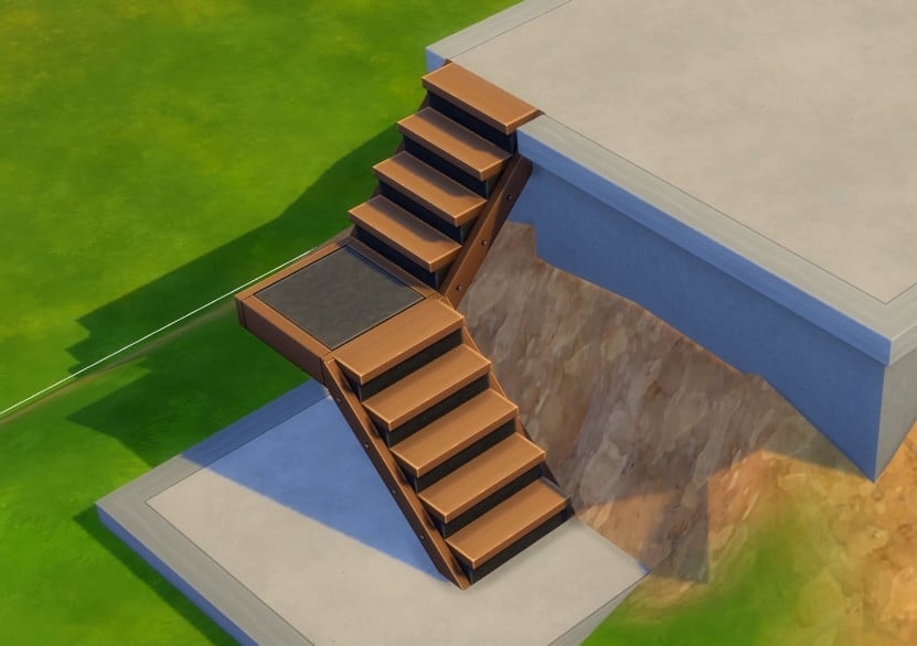 L'ajout d'un escalier entre deux blocs de pièces d'altitude différente est possible