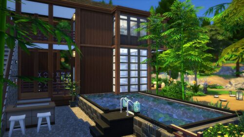 Combinées avec des fondations ou des plateformes, les piscines des Sims 4 révèlent tout leur potentiel pour l'aménagement de vos jardins