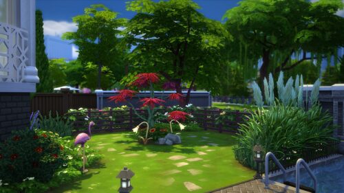 Les arbres, buissons et autres fleurs sont faites pour les jardins Sims 4 : mettez-en autant que vous voulez !