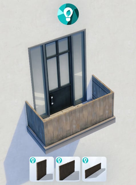 Exemple de balcon personnalisé dans Les Sims 4