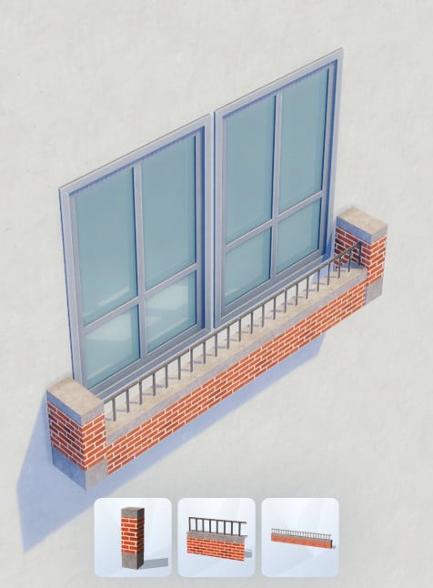 Exemple de balcon personnalisé dans Les Sims 4