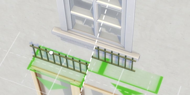 Désactiver l'accrochage des objets à la grille donne plus de souplesse pour la création de balcons