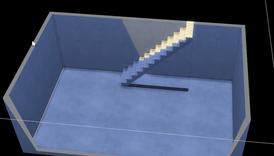 Ajouter un escalier est indispensable pour que vos Sims puissent accéder à ce sous-sol, heureusement c'est très simple à faire dans Les Sims 4