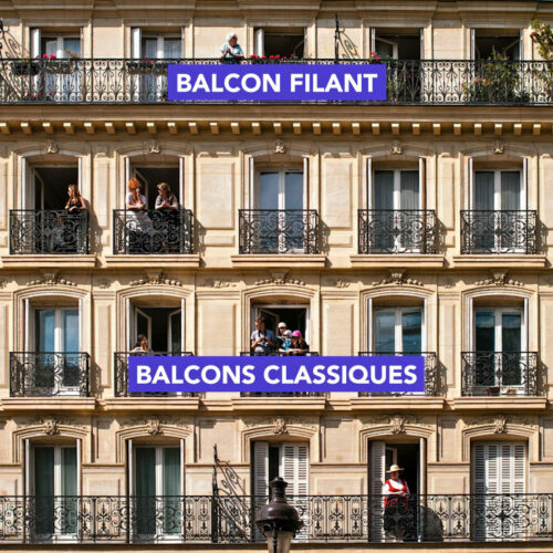 Sur les façades des immeubles haussmanniens, on retrouve deux types de balcons