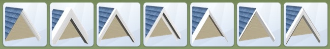 Le menu de « Moulures de toit » liste l’ensemble des moulures de toit disponibles dans Les Sims 4