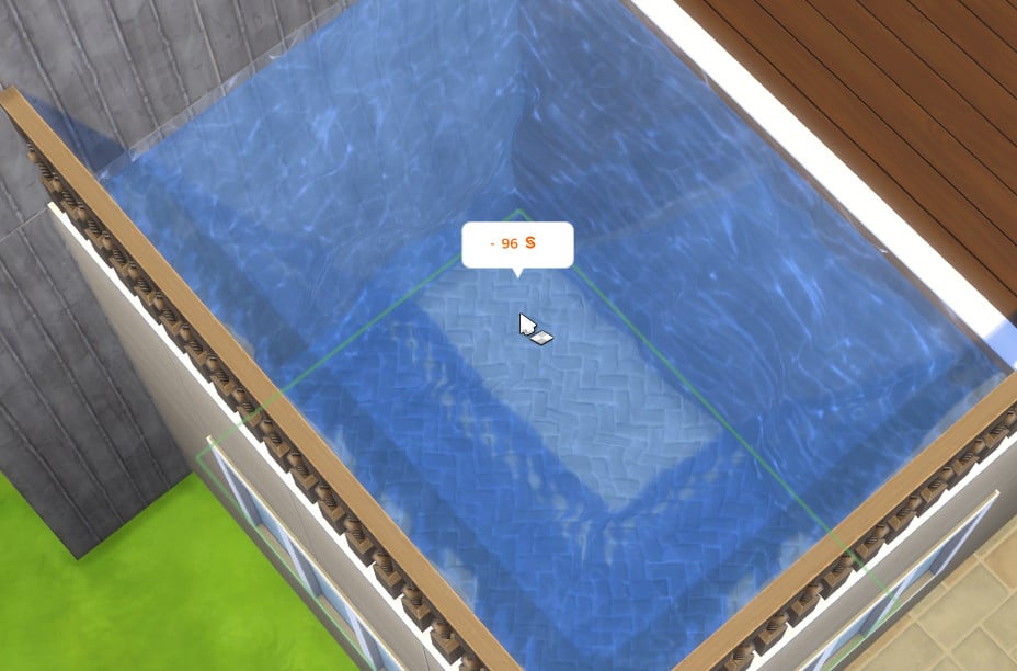 Un clic sur le revêtement voulu dans les « Motifs de mur » ou « Motifs de sol » puis sur la piscine à modifier et le tour est joué !