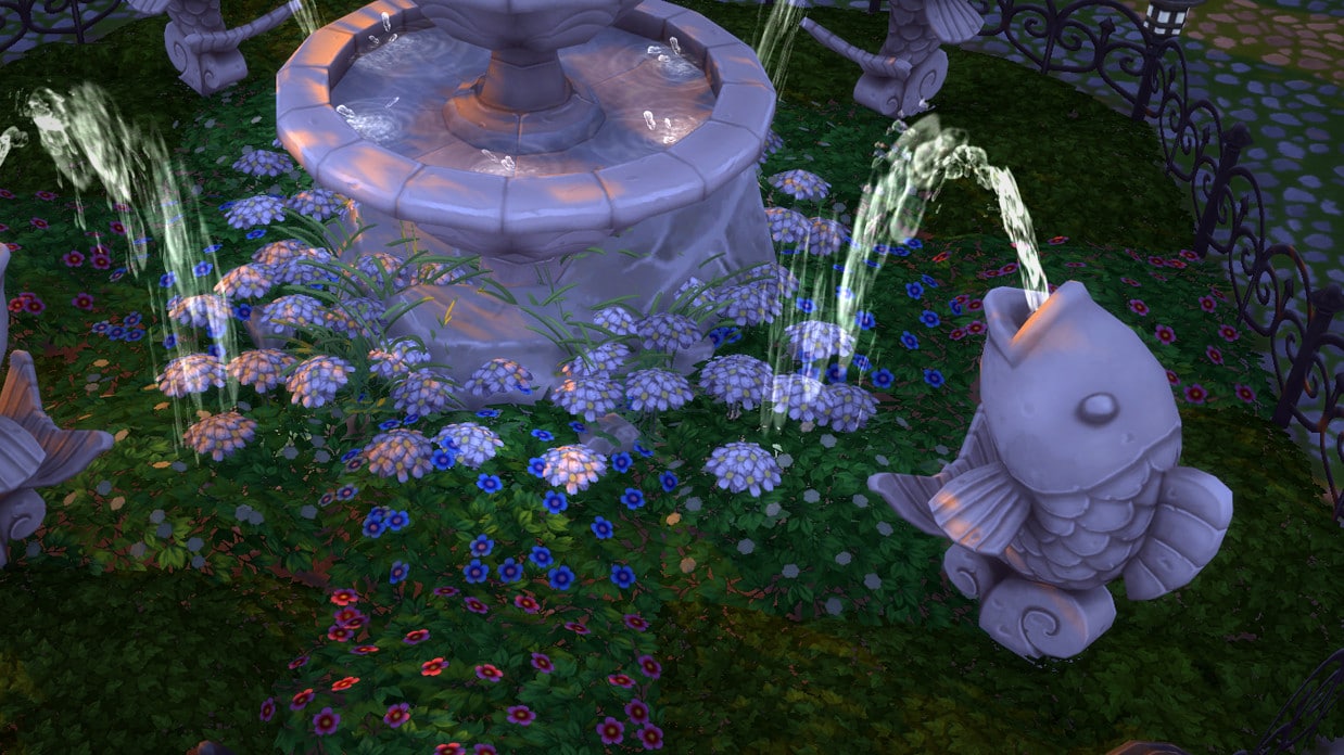Les fleurs et autres plantes des Sims 4 permettent de créer de jolies fontaines