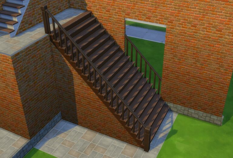 Là où il n’y a pas de mur, Les Sims 4 place des sections de rampe d'escalier