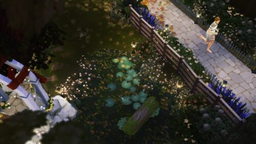 Même les plus petits étangs ont leur charme dans Les Sims 4, surtout de nuit !